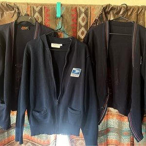 Lot of 3 Vintage USPS Postal Clerk Sweaters M/L